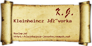 Kleinheincz Jávorka névjegykártya